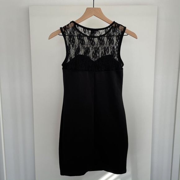 Forever 21 Lace Black Sweetheart Formal Mini Bodycon Dress - Picture 3 of 8